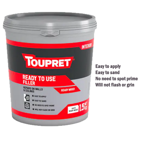 toupret ready mixed interior filler 1.5kg