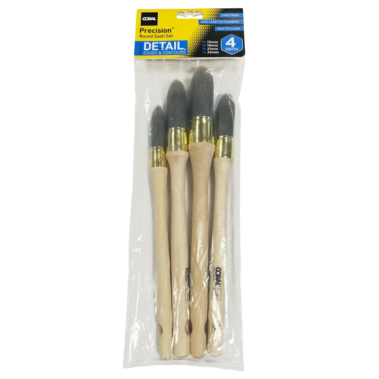 Coral Precision Round Sash Paint Brush Set