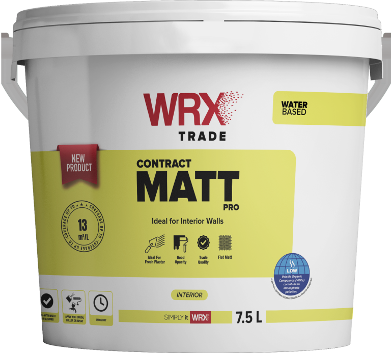 WRX Contract Matt Pro 7.5L tub – trade quality wall emulsion