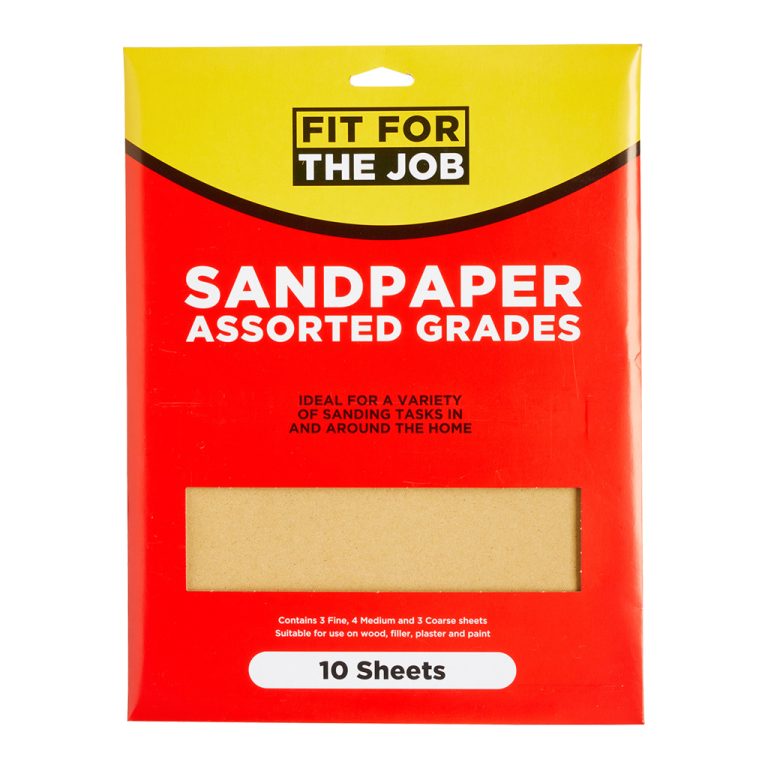 Fit For The Job Sandpaper 10 Sheets Assorted Grades