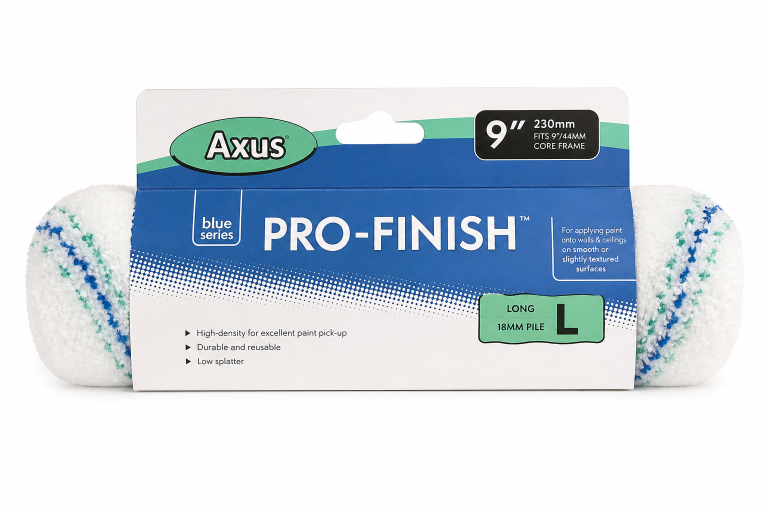 Axus Pro-Finish Wall & Ceiling Roller, Long Pile 9" / 230mm, 44mm core