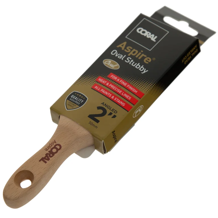 Coral Aspire 2" Oval Paint Brush with Angled Cut Stubby Handle